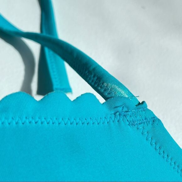 Victoria’s Secret Swim Scalloped Bikini Top Turquoise/Teal Size 36DD - Picture 5 of 7